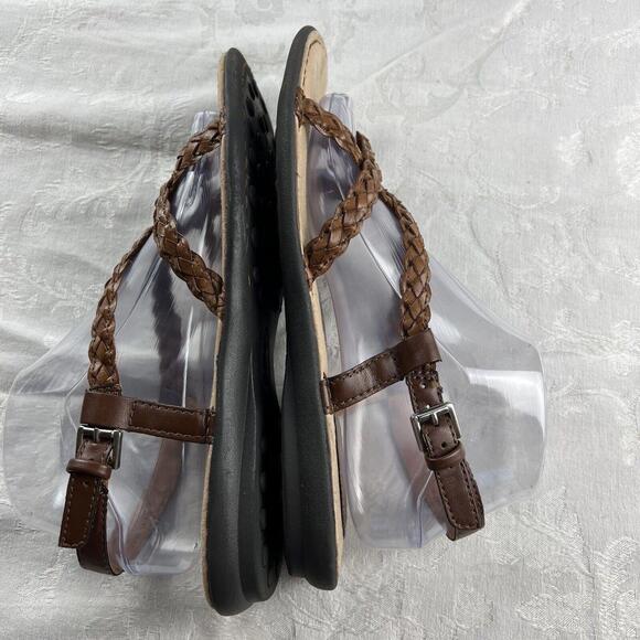 BOC Born Sandals Womens Size 8M Brown Leather Braided Strappy Thongs Adjustable - Picture 8 of 9